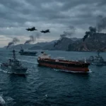 US Navy escorting oil tanker in Strait of Hormuz 2026 conflict